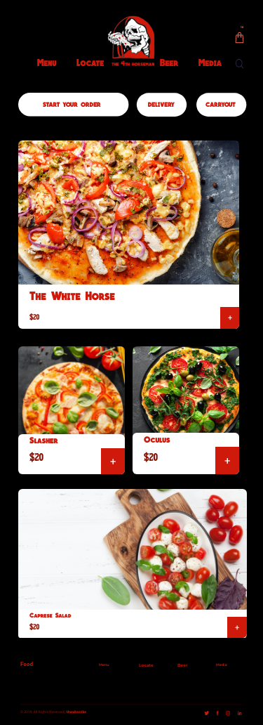 pizza mobile wireframe